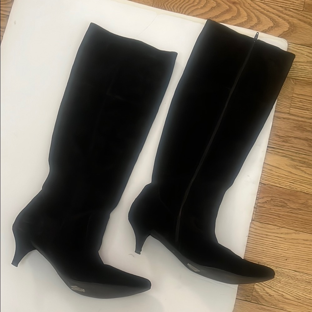 Long tail Sallie suede Elegant Black Knee-High Women's Boots size 11